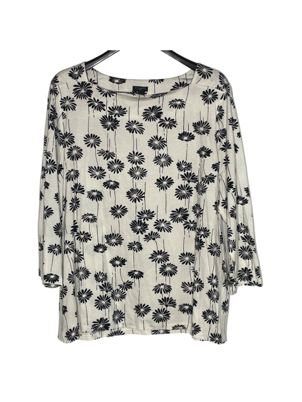 Talbots Daisy Floral Stretch Top Sz 2X Square Neck Spring Summer